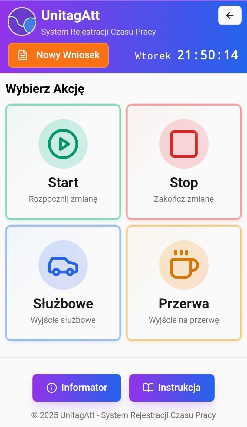 Panel Rejestracji - widok mobilny